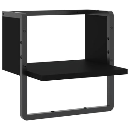 Wandschap Met Stang 30 x 25 x 30 cm Zwart