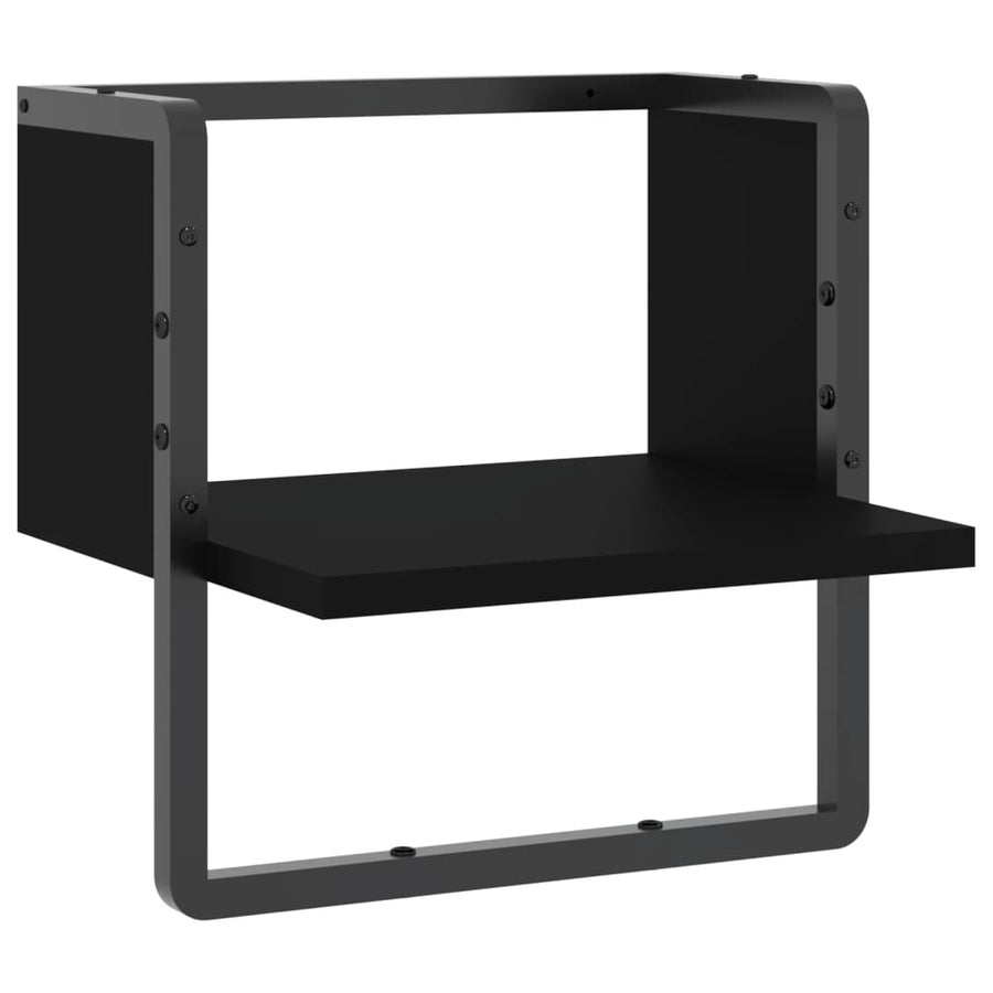Wandschap Met Stang 30 x 25 x 30 cm Zwart
