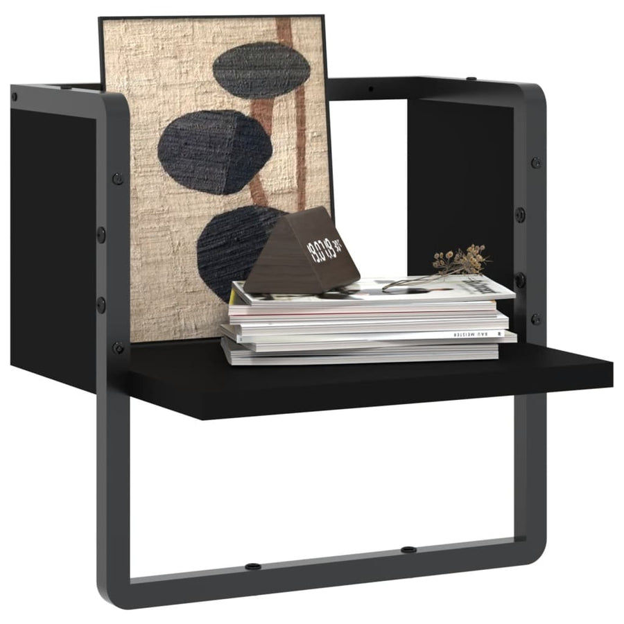 Wandschap Met Stang 30 x 25 x 30 cm Zwart