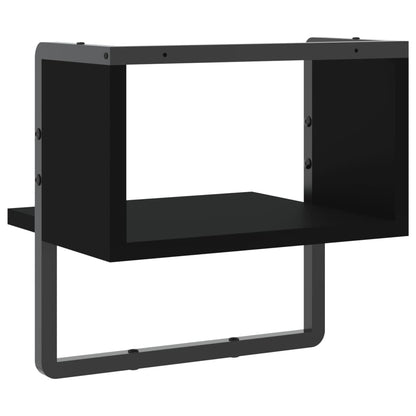 Wandschap Met Stang 30 x 25 x 30 cm Zwart