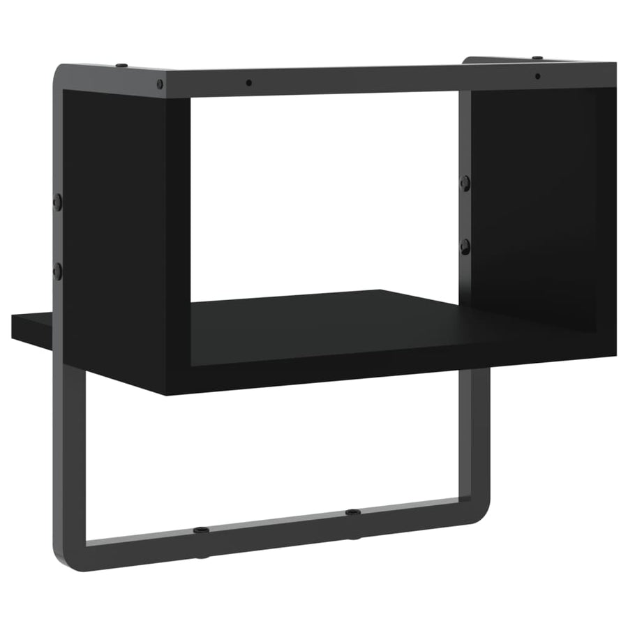 Wandschap Met Stang 30 x 25 x 30 cm Zwart