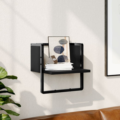 Wandschap Met Stang 30 x 25 x 30 cm Zwart
