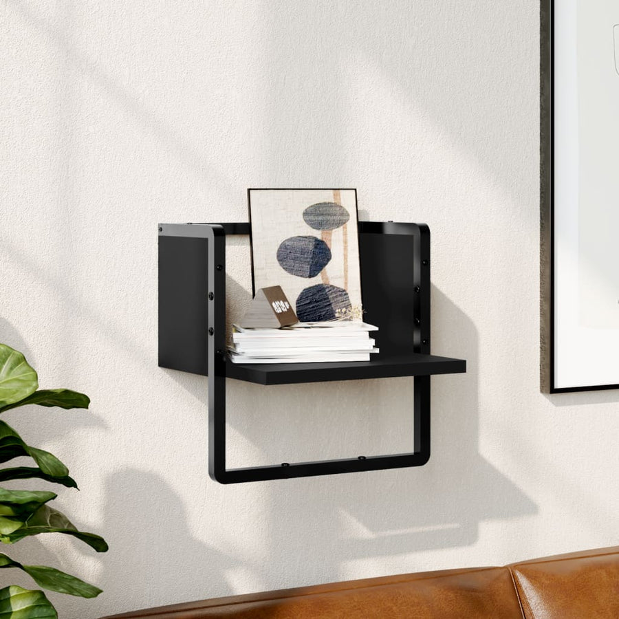 Wandschap Met Stang 30 x 25 x 30 cm Zwart