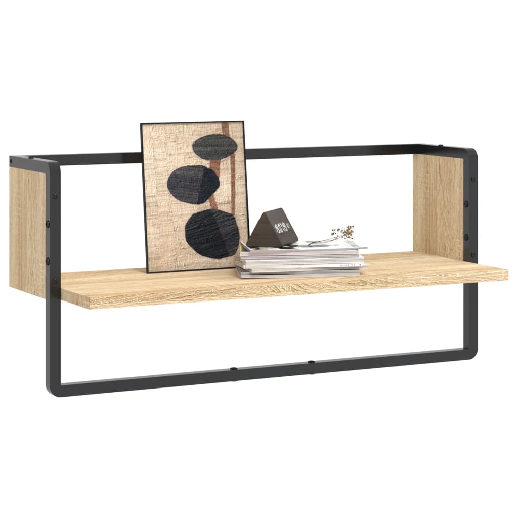 Wandschap Met Stang Kleurig Sonoma Eiken 65 x 25 x 30 cm