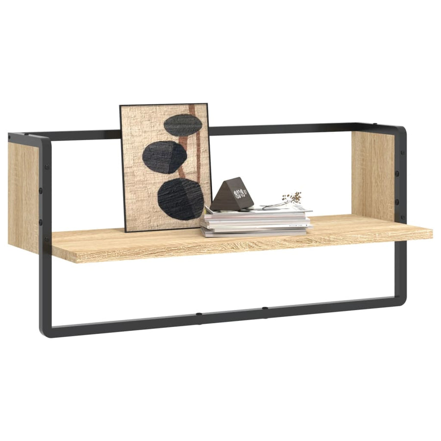 Wandschap Met Stang Kleurig Sonoma Eiken 65 x 25 x 30 cm