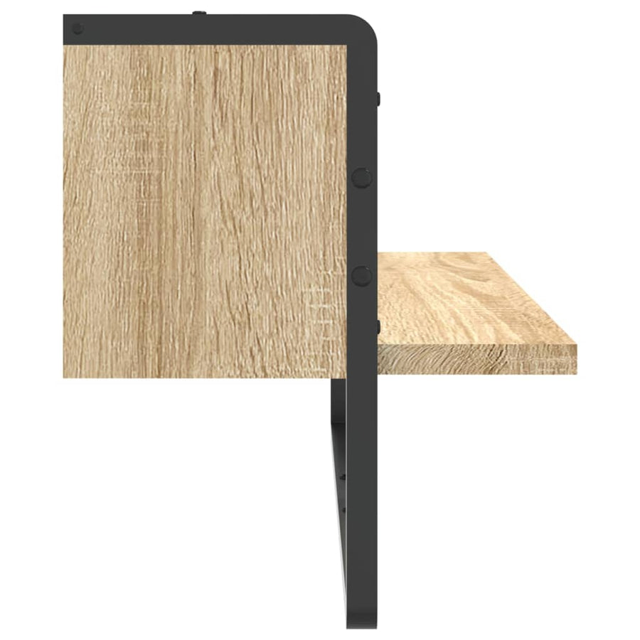 Wandschap Met Stang Kleurig Sonoma Eiken 65 x 25 x 30 cm