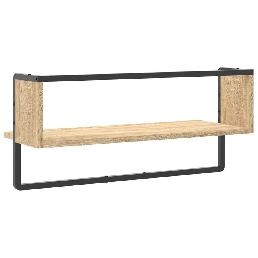 Wandschap Met Stang Kleurig Sonoma Eiken 65 x 25 x 30 cm