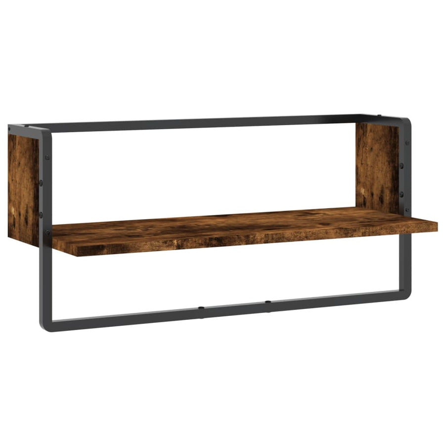 Wandschap Met Stang Kleurig Gerookt Eiken 65 x 25 x 30 cm