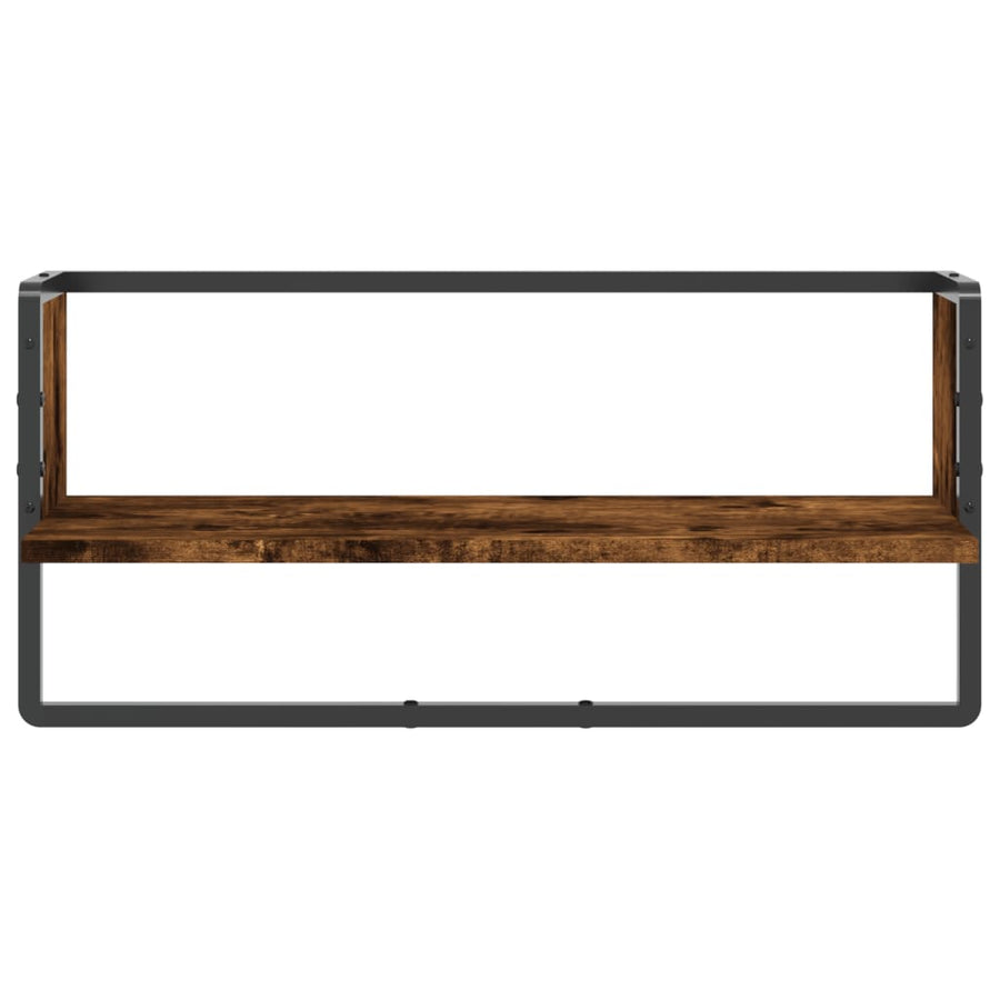 Wandschap Met Stang Kleurig Gerookt Eiken 65 x 25 x 30 cm