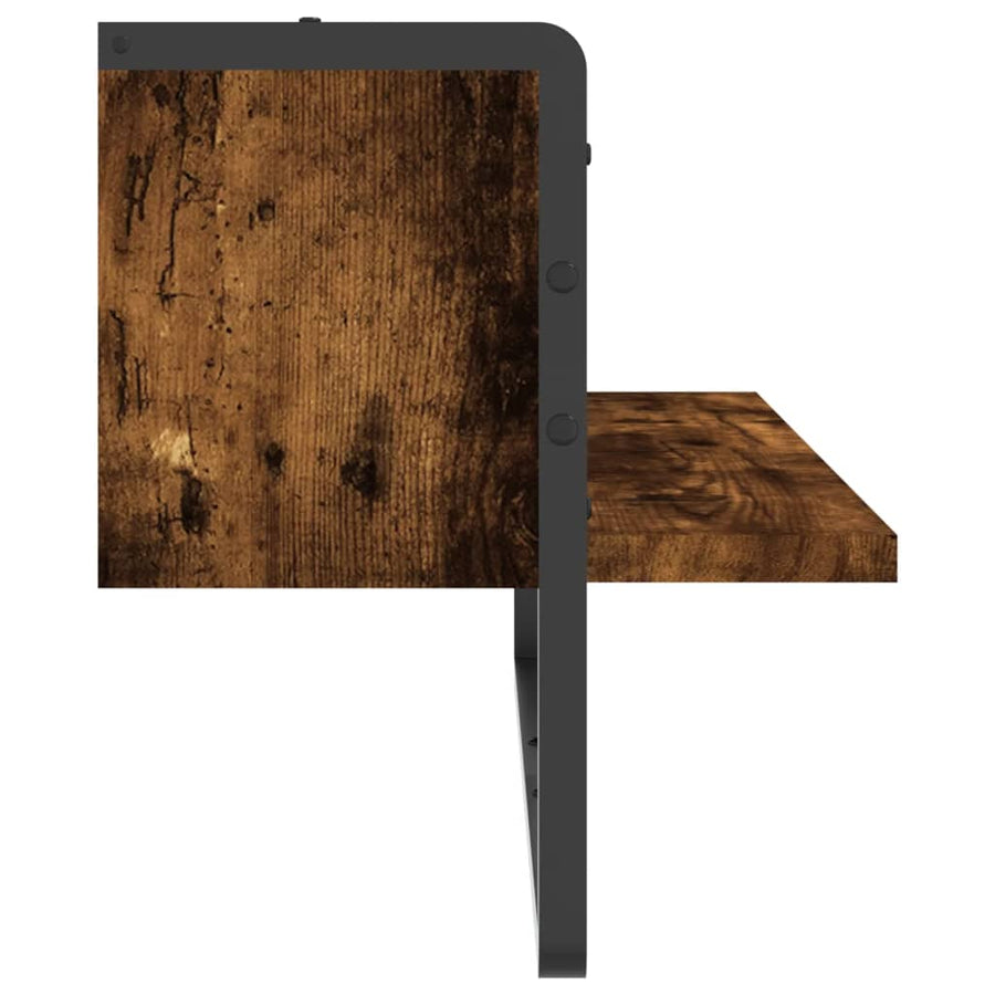 Wandschap Met Stang Kleurig Gerookt Eiken 65 x 25 x 30 cm