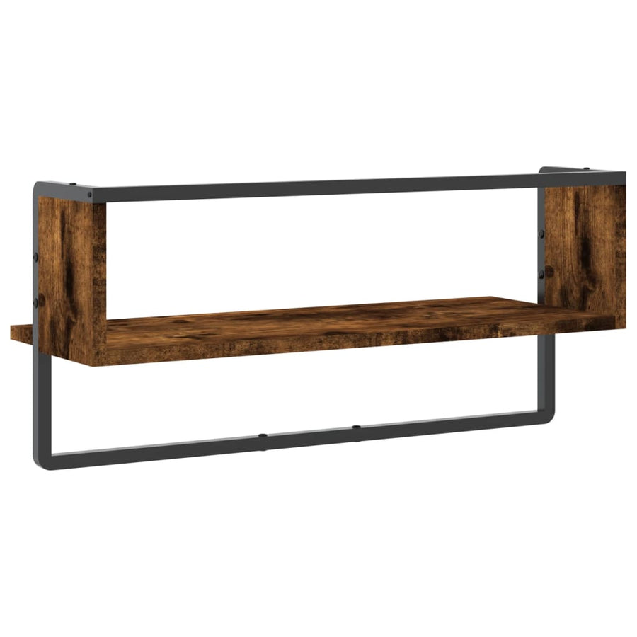 Wandschap Met Stang Kleurig Gerookt Eiken 65 x 25 x 30 cm