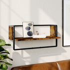 Wall Shelf With Rod Colored Smoked Oak 65 x 25 x 30 cm
