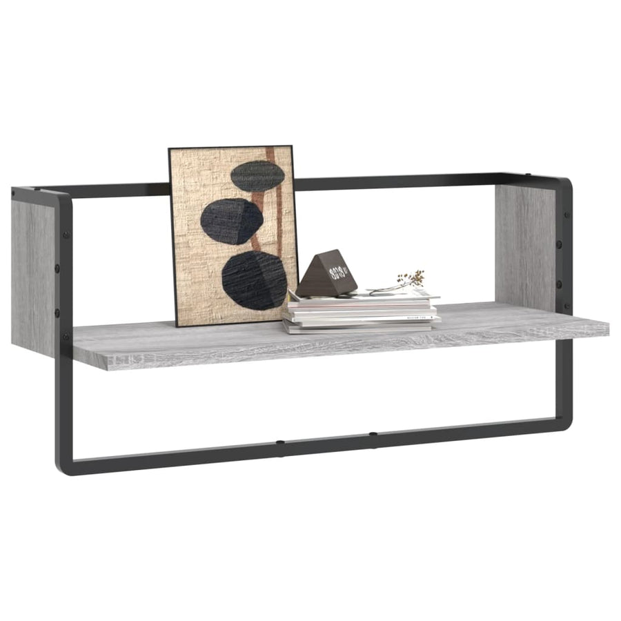 Wandschap Met Stang Eikenkleurig 65 x 25 x 30 cm Grijs sonoma