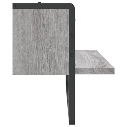 Wandschap Met Stang Eikenkleurig 65 x 25 x 30 cm Grijs sonoma