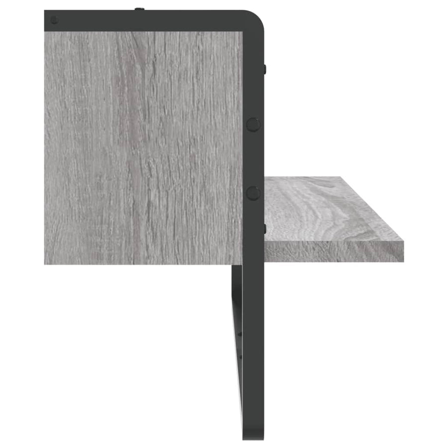 Wandschap Met Stang Eikenkleurig 65 x 25 x 30 cm Grijs sonoma