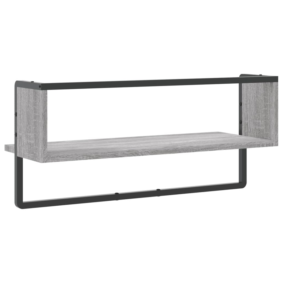 Wandschap Met Stang Eikenkleurig 65 x 25 x 30 cm Grijs sonoma
