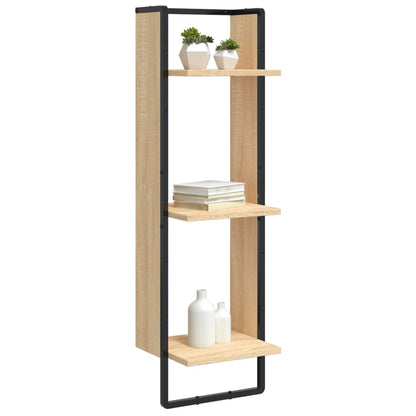 Wandrek 3-Laags Bewerkt Hout Kleurig 30 x 25 x 100 cm Sonoma eiken