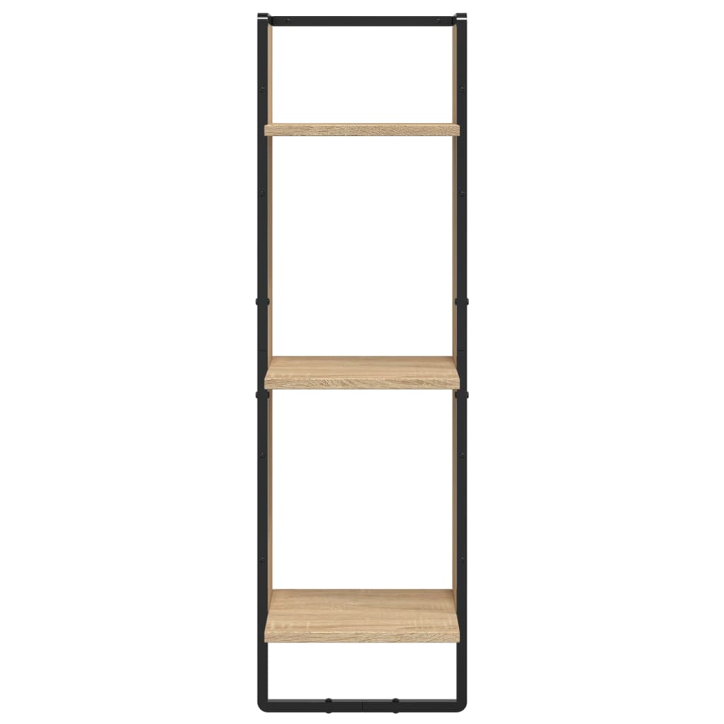Wandrek 3-Laags Bewerkt Hout Kleurig 30 x 25 x 100 cm Sonoma eiken