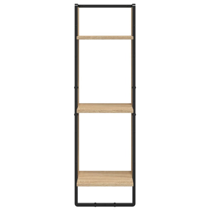 Wandrek 3-Laags Bewerkt Hout Kleurig 30 x 25 x 100 cm Sonoma eiken