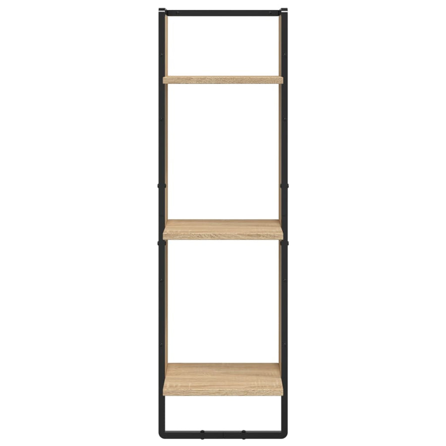 Wandrek 3-Laags Bewerkt Hout Kleurig 30 x 25 x 100 cm Sonoma eiken
