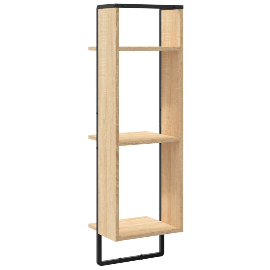 Wandrek 3-Laags Bewerkt Hout Kleurig 30 x 25 x 100 cm Sonoma eiken