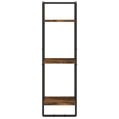 Wandrek 3-Laags 30X25X100 Cm Bewerkt Hout Gerookt Eikenkleurig