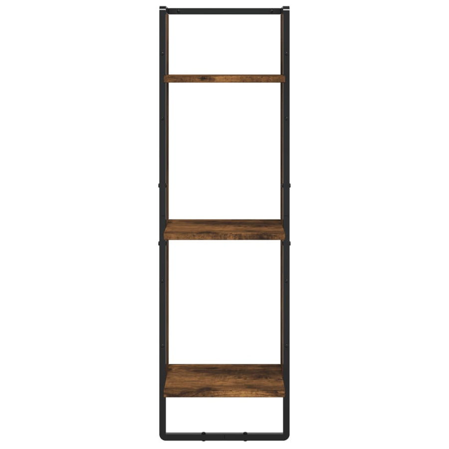 Wandrek 3-Laags 30X25X100 Cm Bewerkt Hout Gerookt Eikenkleurig