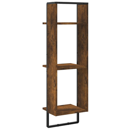 Wandrek 3-Laags 30X25X100 Cm Bewerkt Hout Gerookt Eikenkleurig