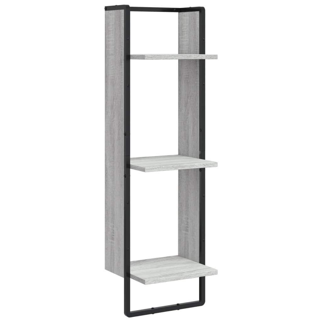 Wandrek 3-Laags 30X25X100 Cm Bewerkt Hout Grijs Sonoma Eiken