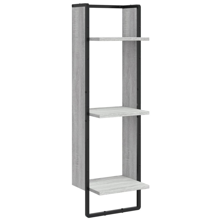 Wandrek 3-Laags 30X25X100 Cm Bewerkt Hout Grijs Sonoma Eiken