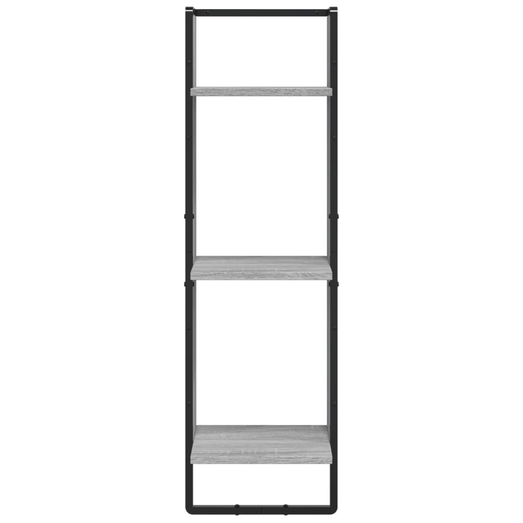Wandrek 3-Laags 30X25X100 Cm Bewerkt Hout Grijs Sonoma Eiken
