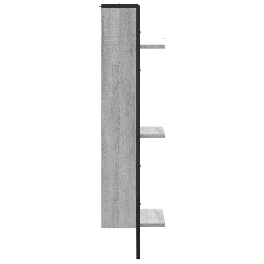 Wandrek 3-Laags 30X25X100 Cm Bewerkt Hout Grijs Sonoma Eiken