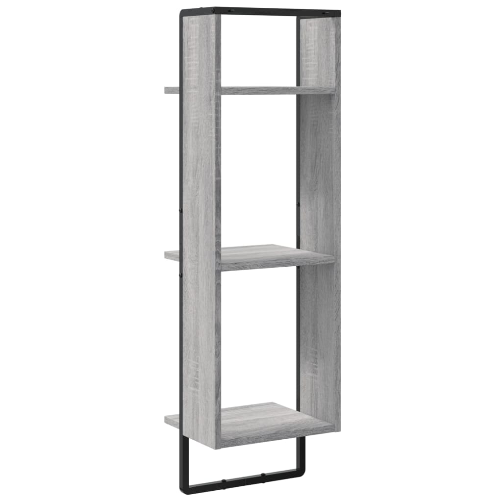 Wandrek 3-Laags 30X25X100 Cm Bewerkt Hout Grijs Sonoma Eiken