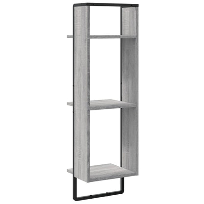 Wandrek 3-Laags 30X25X100 Cm Bewerkt Hout Grijs Sonoma Eiken