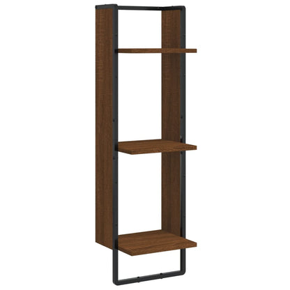 Wandrek 3-Laags 30X25X100 Cm Bewerkt Hout Bruin Eikenkleur