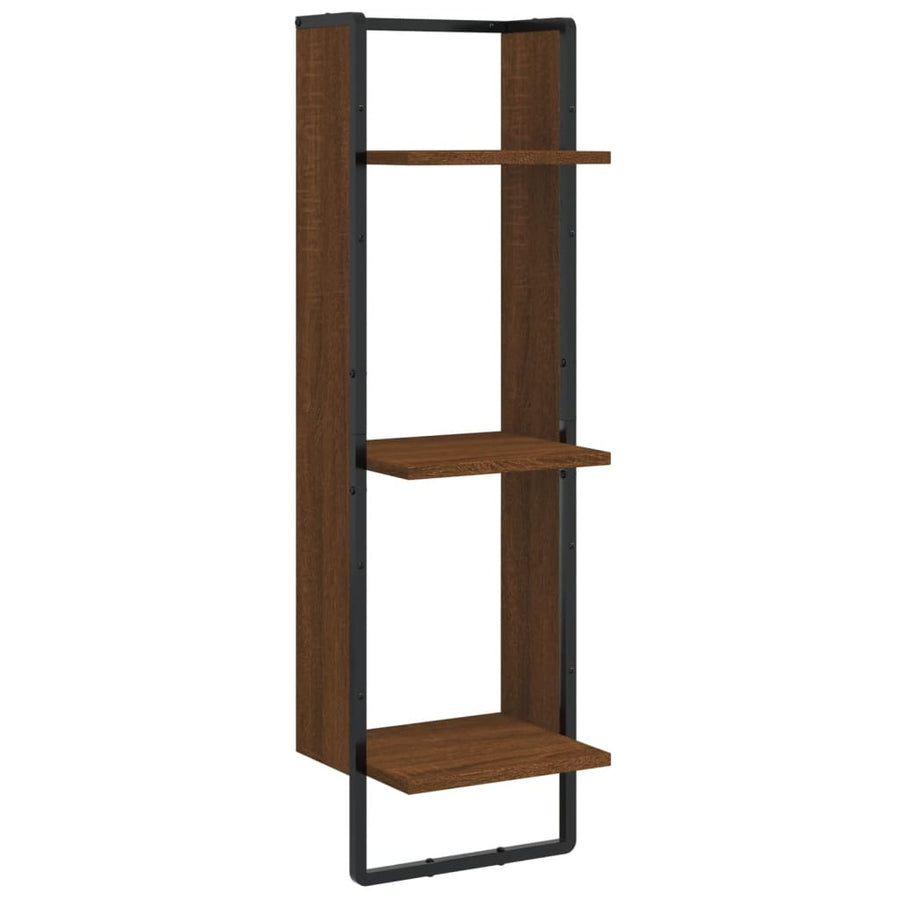 Wandrek 3-Laags 30X25X100 Cm Bewerkt Hout Bruin Eikenkleur