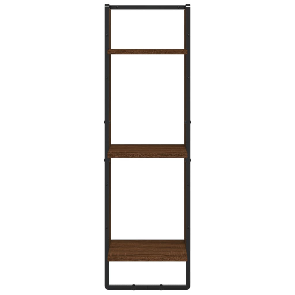Wandrek 3-Laags 30X25X100 Cm Bewerkt Hout Bruin Eikenkleur