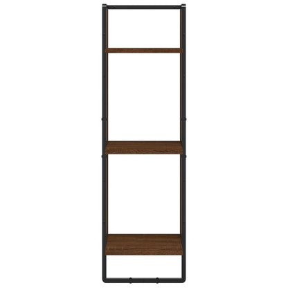 Wandrek 3-Laags 30X25X100 Cm Bewerkt Hout Bruin Eikenkleur