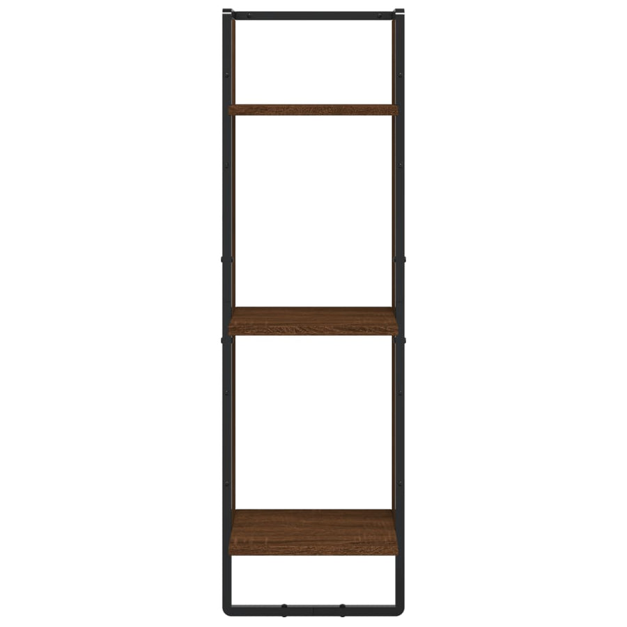 Wandrek 3-Laags 30X25X100 Cm Bewerkt Hout Bruin Eikenkleur
