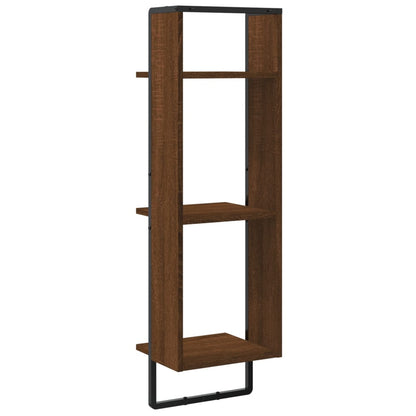 Wandrek 3-Laags 30X25X100 Cm Bewerkt Hout Bruin Eikenkleur