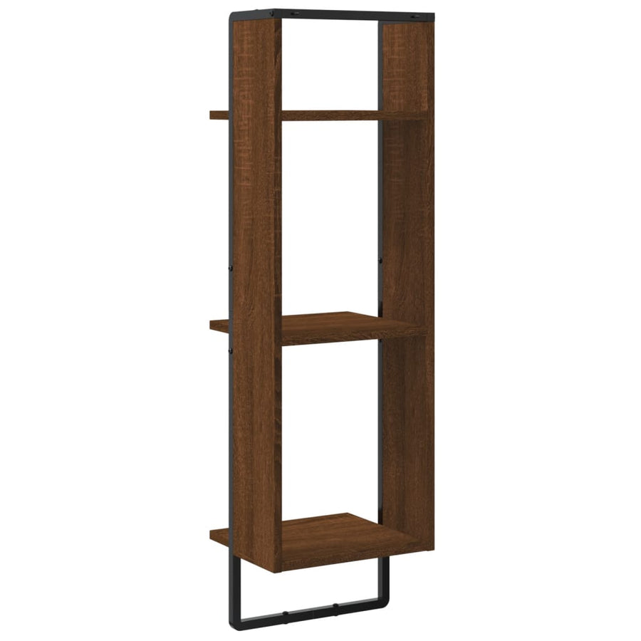 Wandrek 3-Laags 30X25X100 Cm Bewerkt Hout Bruin Eikenkleur