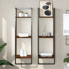 Wall shelf 3-tier 30x25x100 cm treated wood brown oak color