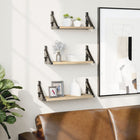 3-Piece Wall Shelf Set Engineered Wood Sonoma Oak