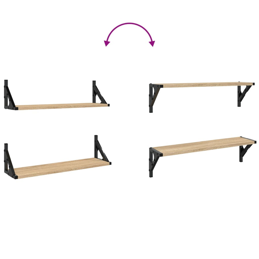 Wandschappen 2 St 60X15X15,5 Cm Sonoma Eikenkleurig