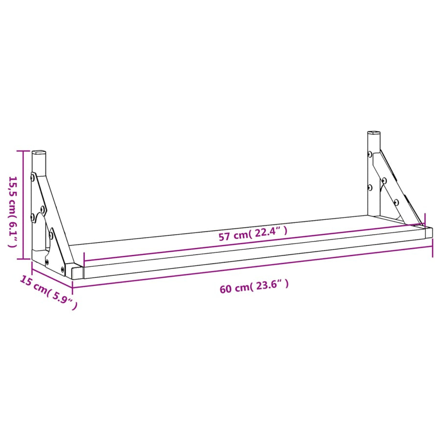 Wandschappen 2 St 60X15X15,5 Cm Sonoma Eikenkleurig