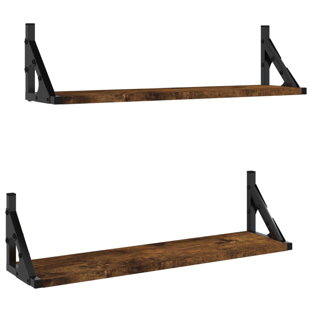 Wandschappen 60X15X15,5 Cm Kleurig Gerookt Eiken 60 x 15 x 15.5 cm