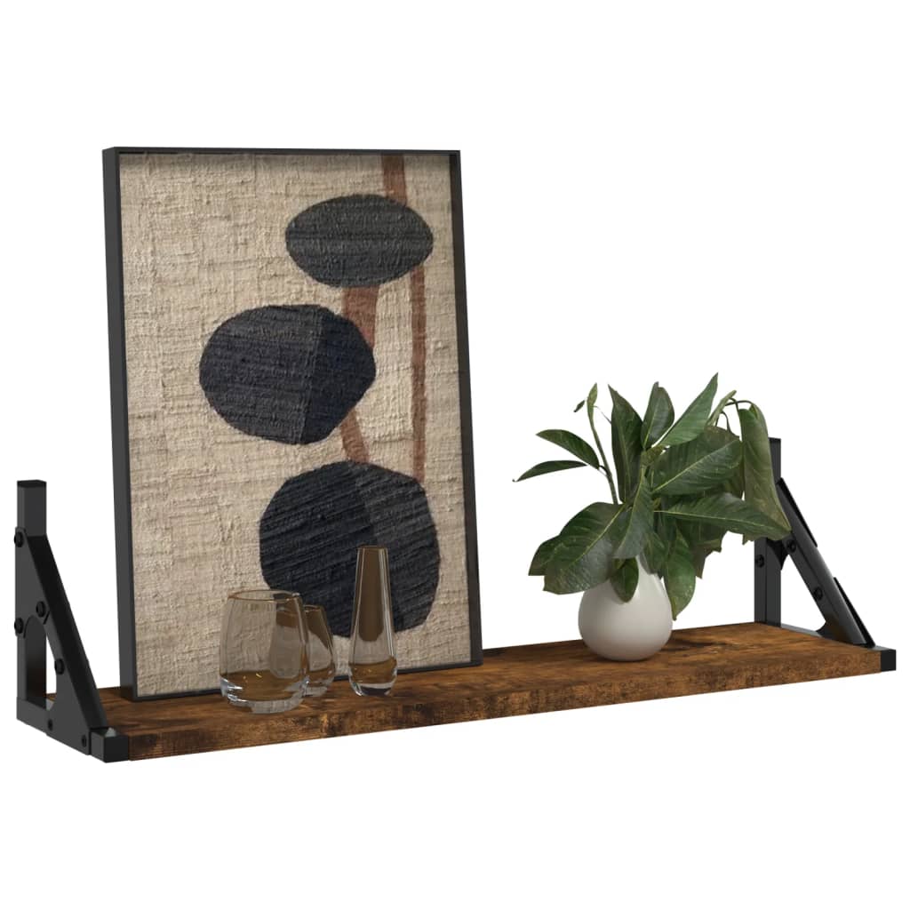 Wandschappen 60X15X15,5 Cm Kleurig Gerookt Eiken 60 x 15 x 15.5 cm
