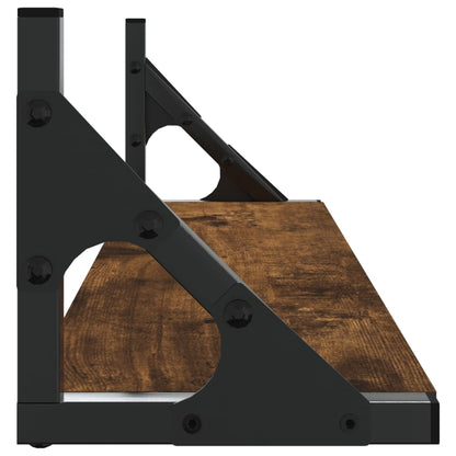 Wandschappen 60X15X15,5 Cm Kleurig Gerookt Eiken 60 x 15 x 15.5 cm