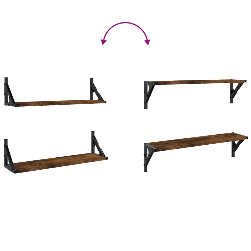 Wandschappen 60X15X15,5 Cm Kleurig Gerookt Eiken 60 x 15 x 15.5 cm