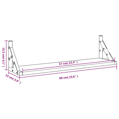 Wandschappen 60X15X15,5 Cm Kleurig Gerookt Eiken 60 x 15 x 15.5 cm
